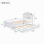 Lit plateforme simple en bois avec tête de lit et lit gigogne simple, blanc-26721144
