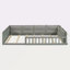 Lit plateforme tapissier en bois pleine grandeur avec garde-corps et coussin-750705359