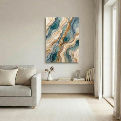 Motif de marbre, reproduction d'art sur toile, ensemble de 1