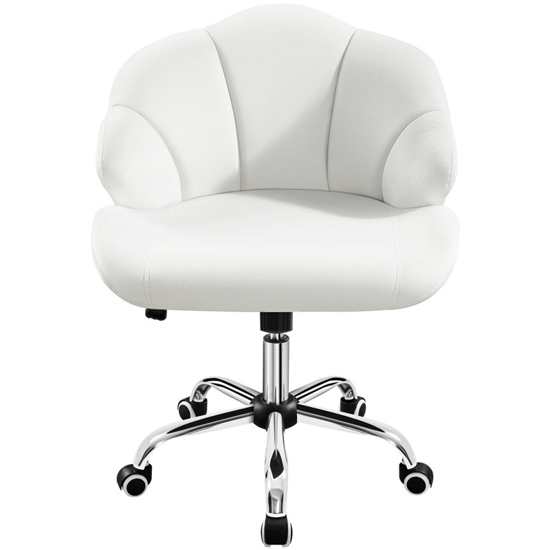 Desk Chair, Velvet White