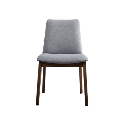 Chaises d'appoint modernes en tissu gris (2) - Coussins rembourrés en mousse à finition noyer pour confort et paire de chaises (de 2) scandinave contemporain