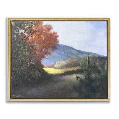 «Autumn Foliage Mountain Scenery», art mural sur toile flottant noir, design par David Swanagin