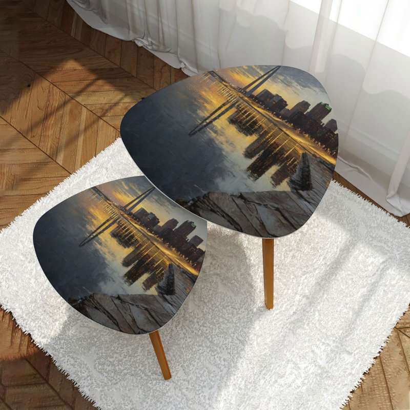 Ensemble de 2 tables basses gigognes Triangle