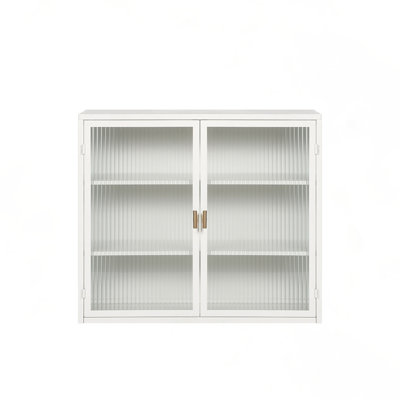 27.56"Glass Doors Modern Wall Cabinet