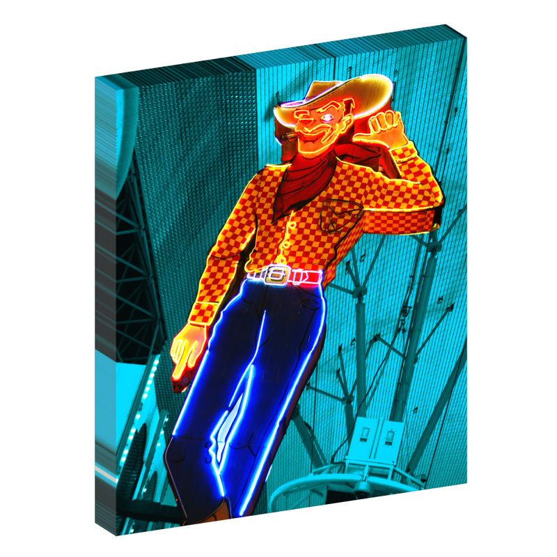 Las Vegas Cowboy, Las Vegas Nevada - reproduction de photo sur toile, H 24 po x l 20 po x P 1,5 po, Toile tendue