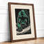 Green Bear Snarl Retro - Framed Print-238979179-238979183