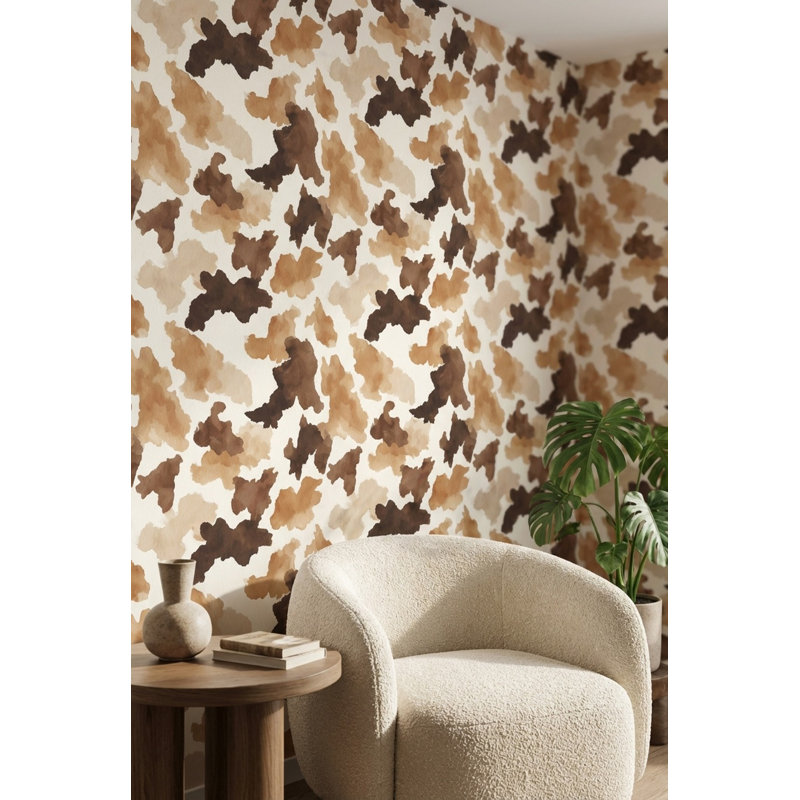 Camouflage Wallpaper Abstract Removable Brown Wall Mural