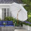 Parasol de patio d'extérieur 7 x 7 pi avec inclinaison, évent et parasol de table de marché avec volants et volants Outsunny