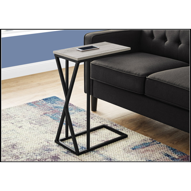 Table d'appoint en forme de C pour le salon et la chambre à coucher, élégante et polyvalente avec un design asymétrique et des caractéristiques peu encombrantes