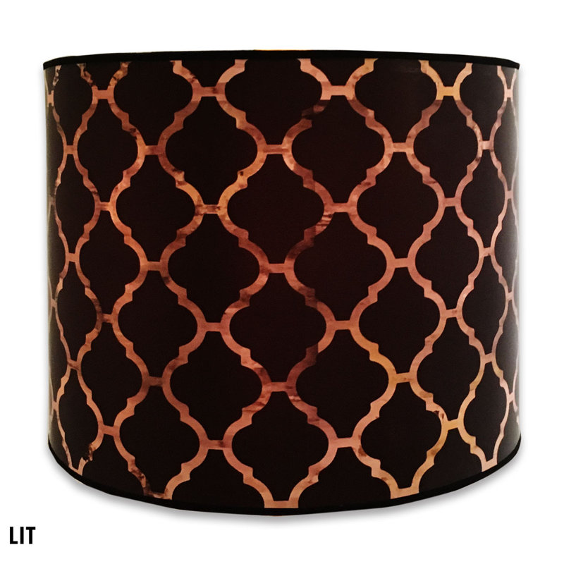 Abat-jour tambour en papier 8 "H , Noir