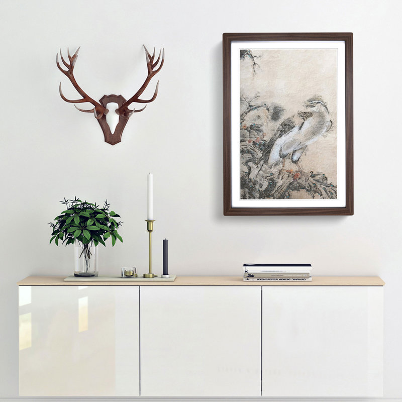 Eagle by Lang Shining - Picture Frame Painting Print, Walnut Framed, 36cm H x 27cm W x 2cm D