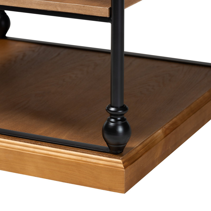 Table de bout avec rangement Frame, Brun chêne