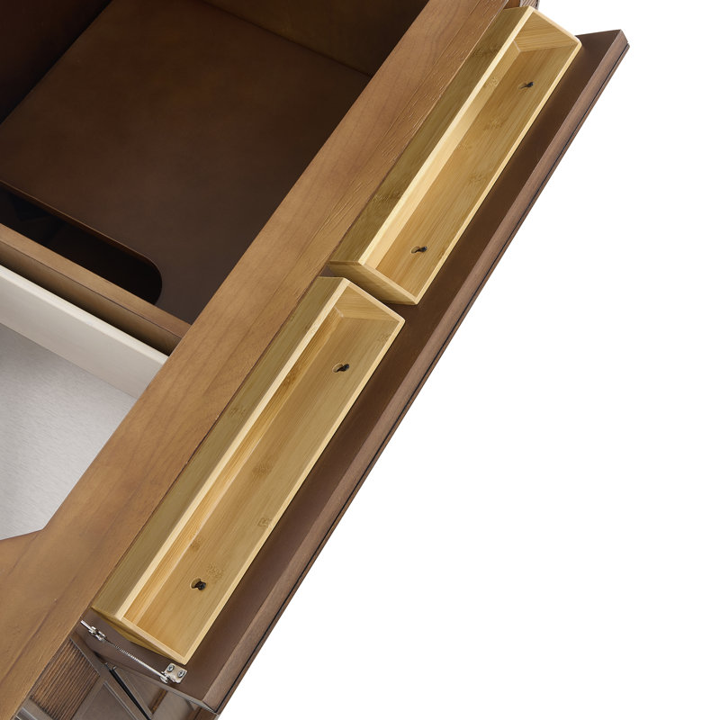 Lorelai 36'' W Single Vanity, Mid-Century Walnut, White Zeus, 8" Widespread