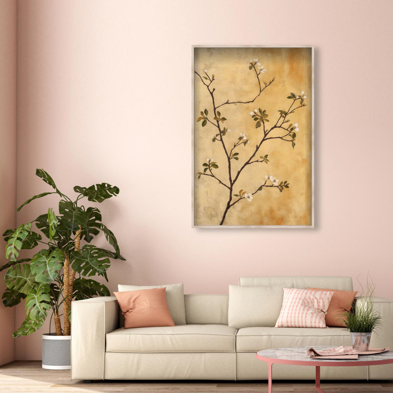 Oliver Gal Nature's Grace Floral & Botanical - Luxury Shadowbox Framed Wall Art, 32" H x 22" W, Cream