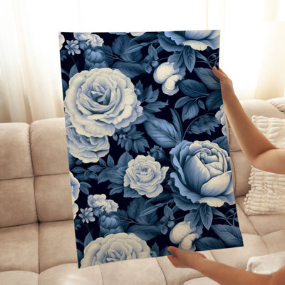 Floral, William Morris, pivoines bleues IV, reproduction d'art sans cadre