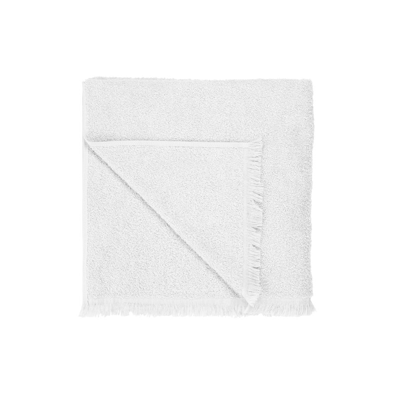 FRINO 100% Organic Cotton Bath Towel - Fringed, White