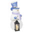 Statue de bonhomme de neige lavande tenant une lanterne avec Flash LED-SM-1450746100