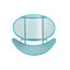 Chaise d'extérieur - Coque en fer turquoise, 62,2 cm L x 66,4 cm P x 85,2 cm H, pour terrasse, 2 chaises, design tout en courbes.
