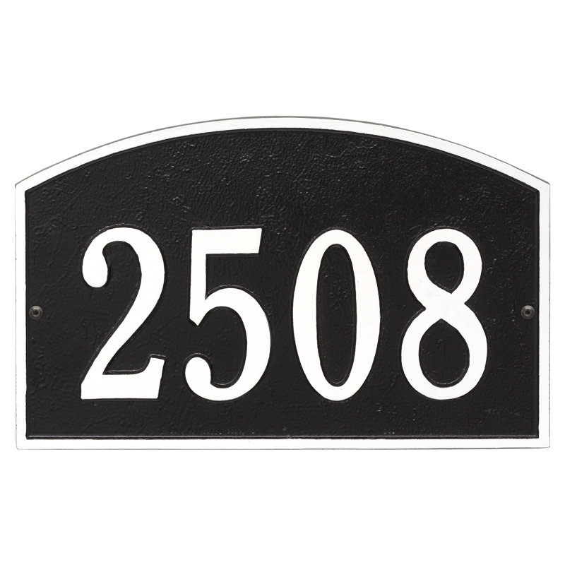 Plaque d'adresse murale sur 1 ligne Legacy, Noir / Blanc, Oui