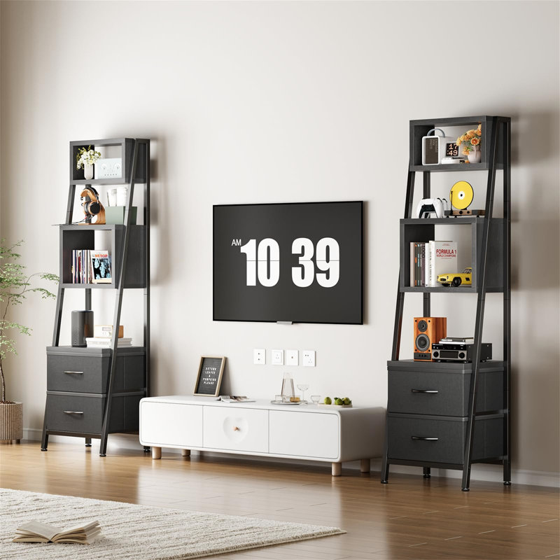 157cm H x 39cm W Metal Bookcase, Black