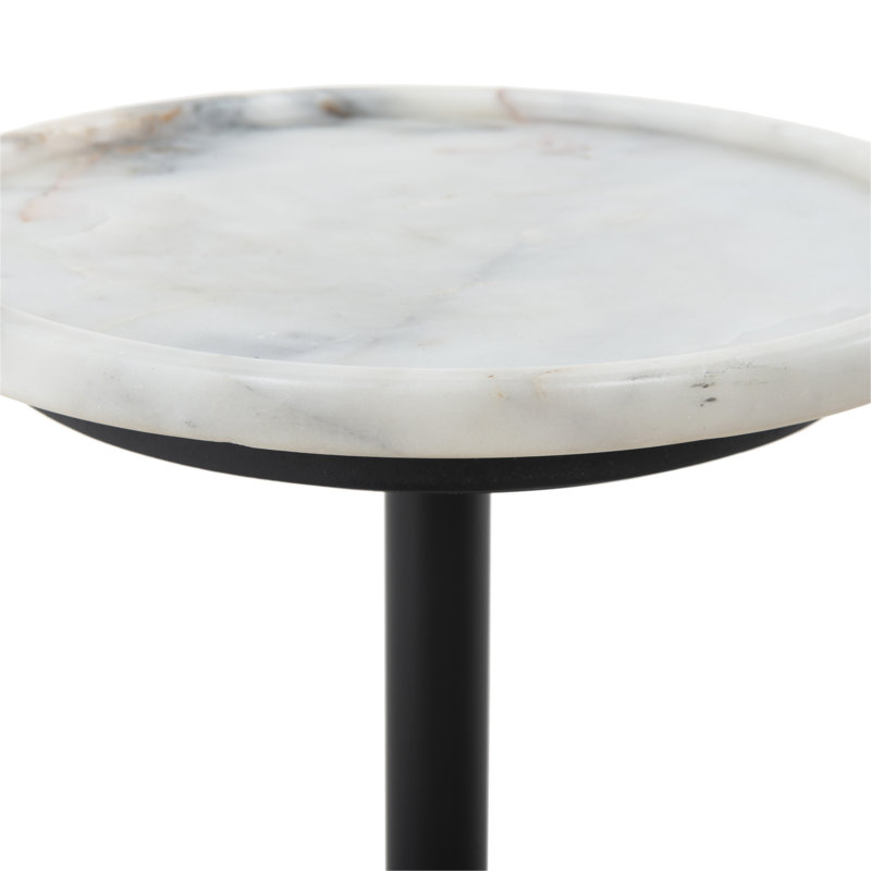 Viola Marble End Table, Polished White