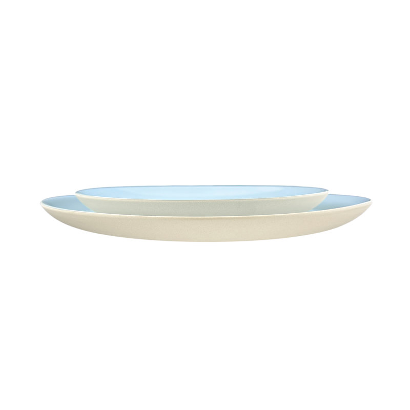 Assiette à salade en porcelaine Bisque Canvas Home Shell, Bleu