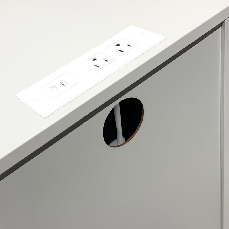 Table de chevet blanche avec un espace de rangement suffisant - Table de chevet moderne pour chambre à coucher avec port de chargement