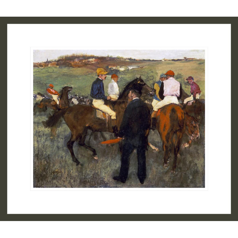 Chevaux de course (Leaving The Weighing) par Edgar Degas, impression giclée encadrée, H 17,75 po x l 20,68 po