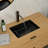 21"X14.75" Black Ceramic Undermount Bathroom Sink With Overflow