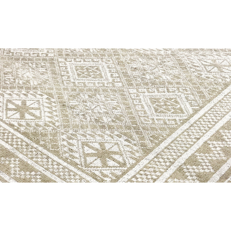 Tapis naturel et beige noué à la main de haute qualité