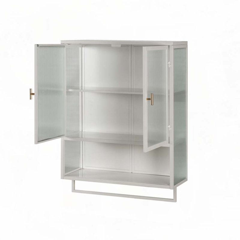 Buffet 23,62 "avec portes vitrées, Blanc