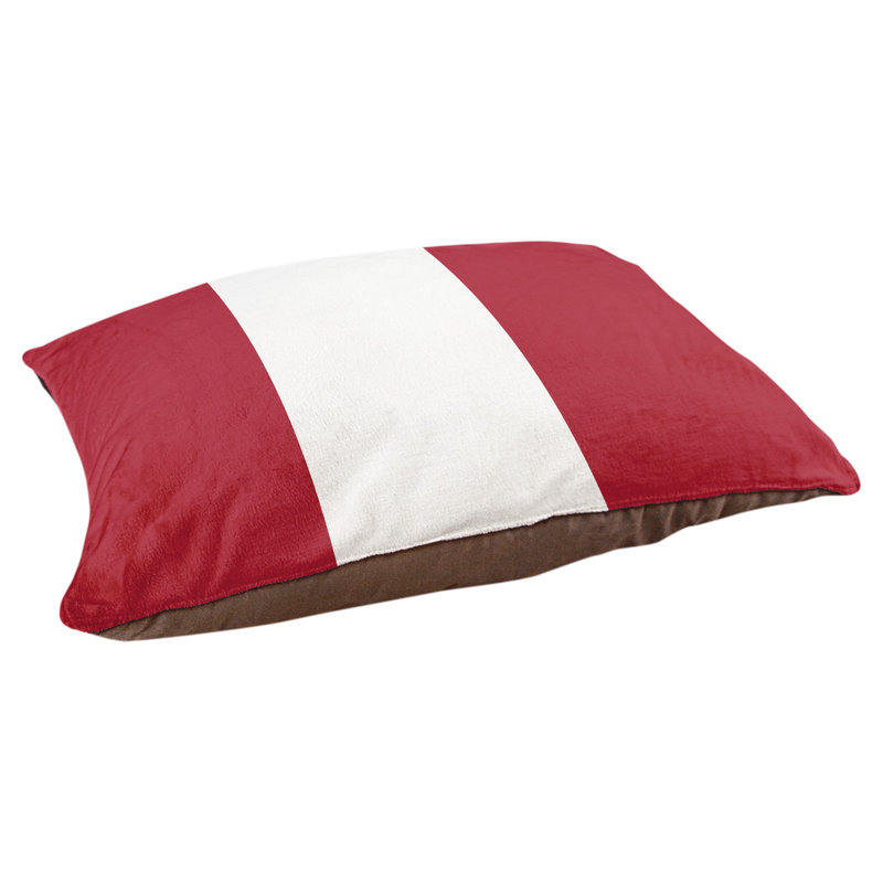 Coussin pour chien hockey Las Vegas, Moyen (H 14 po x l 40 po x P 30 po), Rouge / blanc / rouge
