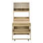 Buffet 33,5 x 15,7 x 69 pouces avec huche et table de salle à manger pliable, armoire multifonctionnelle avec tablette de rangement et crochets latéraux pour petits espaces, studio, appartement