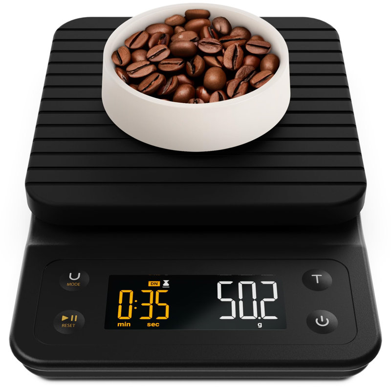Onyx Black Digital Coffee Scale with Timer and Silicone Cover