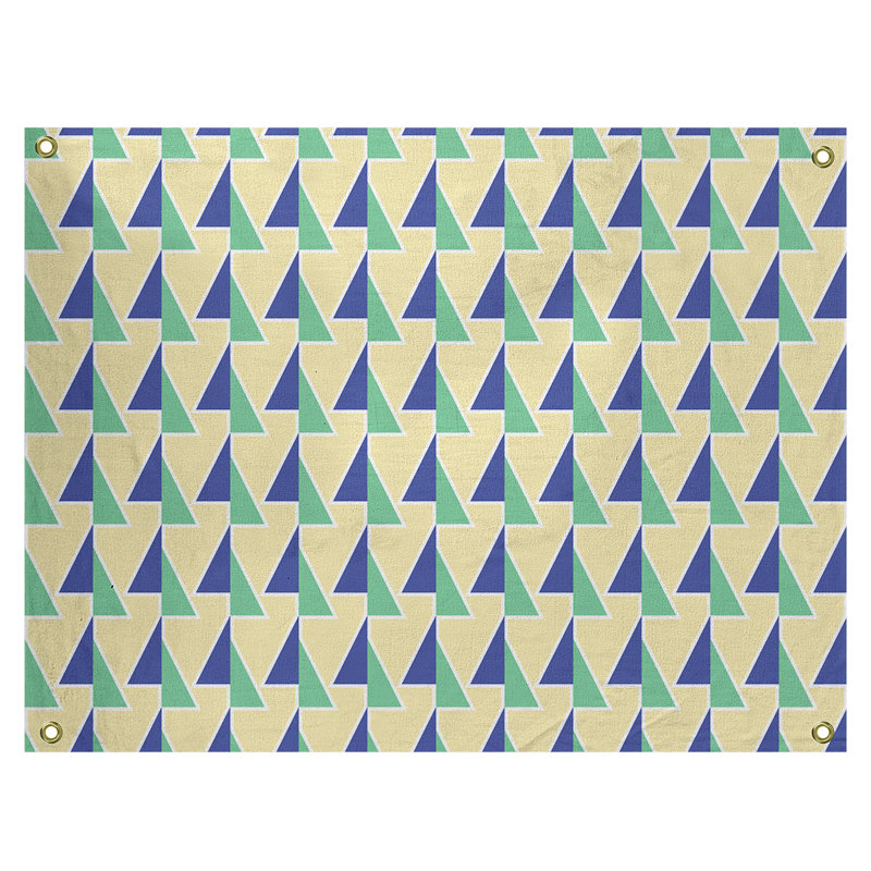 Tapisserie, H 26 po x l 36 po, Bleu / Jaune / Vert