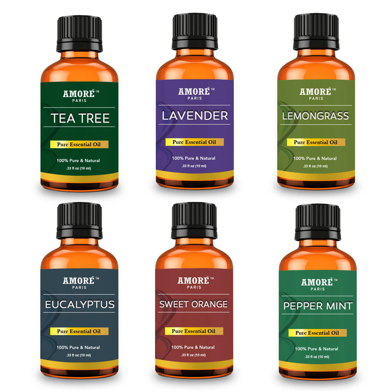 Ensemble d'huiles essentielles 6 pièces Aromathérapie 100% pure thérapeutique