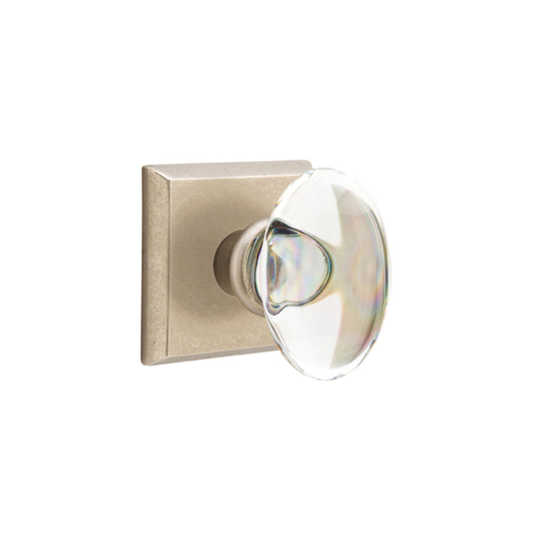 Passage Hampton Knob with # 6 Rose, Tumbled White Bronze