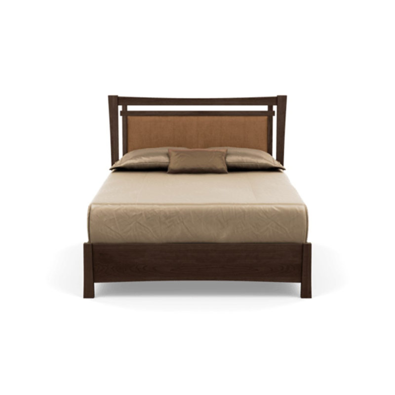 Monterey Upholstered Storage Bed, Smoke Cherry, Ebony Leather, Full