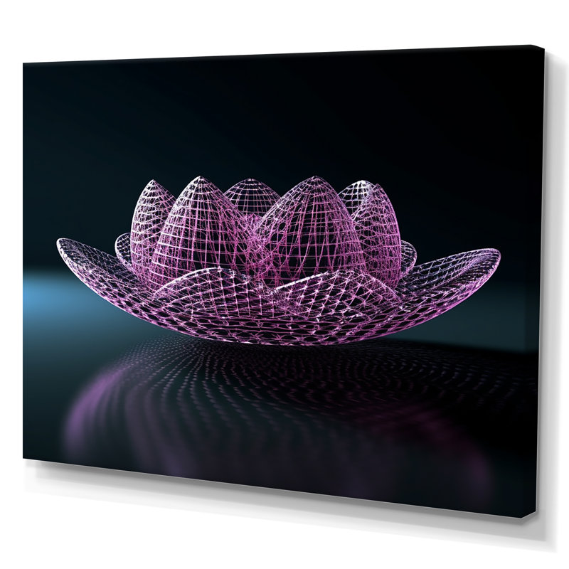 Matrice de lotus futuriste sur toile, Toile tendue, H 30 po x l 40 po
