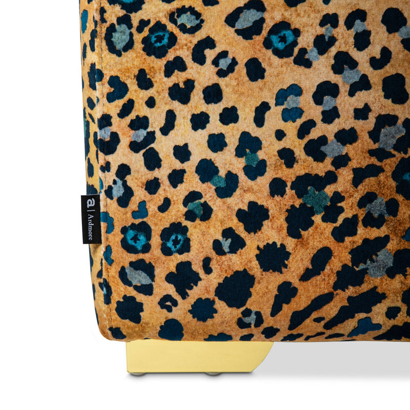 Cube Ottoman - Safari Spot - Velvet, Midnight