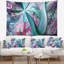 Tapisserie de fleurs de plantes fractales de couleur rose abstraites-28494487
