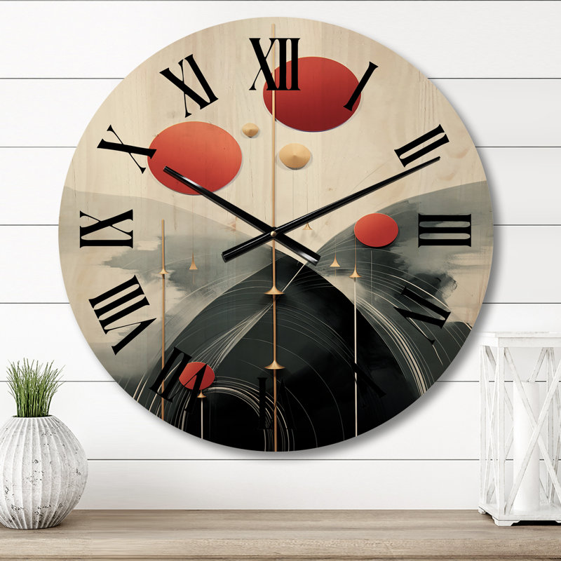 Horloge murale en bois massif Alzubair, Petit