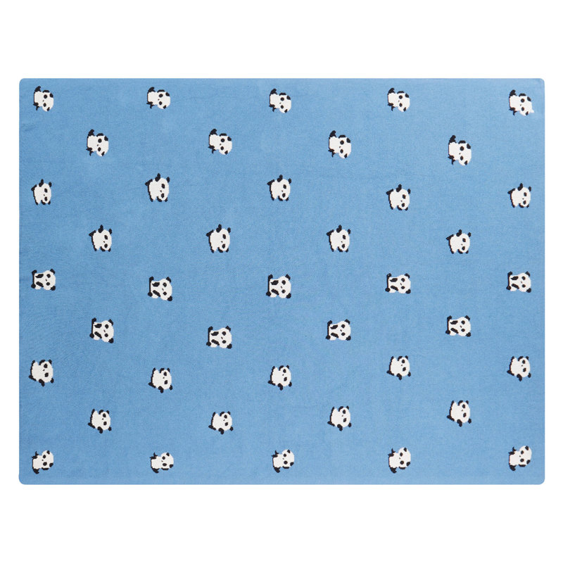 Bergmann Knitted Throw Blanket, Blue