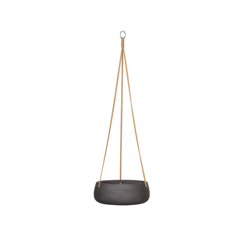 Eileen S (hanging) Black Washed, 3.54" H x 9.45" W x 9.45" D, Black washed