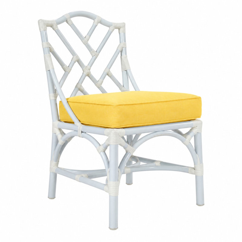 Chippendale Outdoor Dining Side Chair, Canvas Buttercup Sunbrella® Canvas