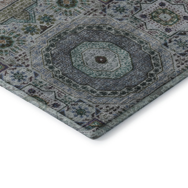 Premium Machine Washable Mayfield AMF1923 Panels Rug, Rectangle 10' x 14'