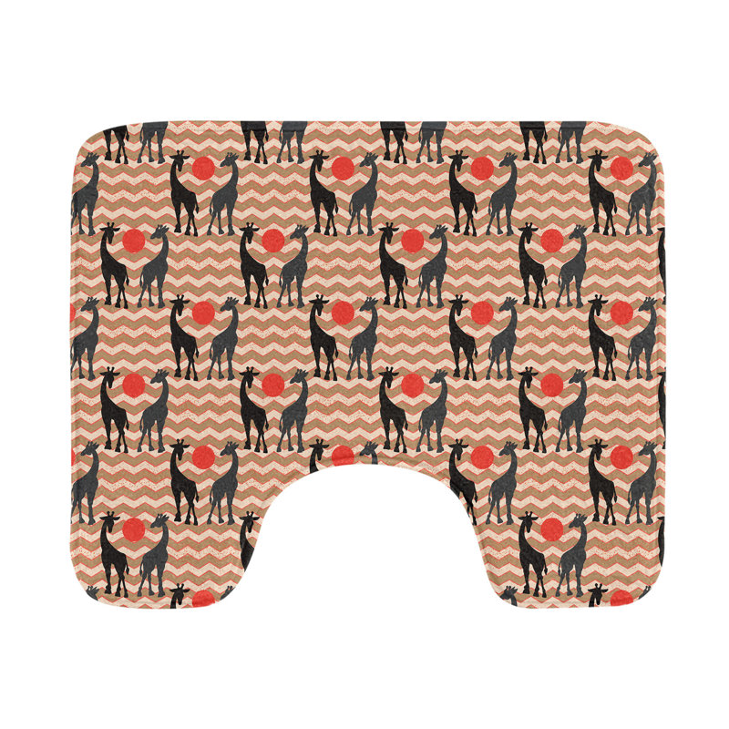 Tapis de salle de bain en forme de U Giraffe 20 "Multicolore
