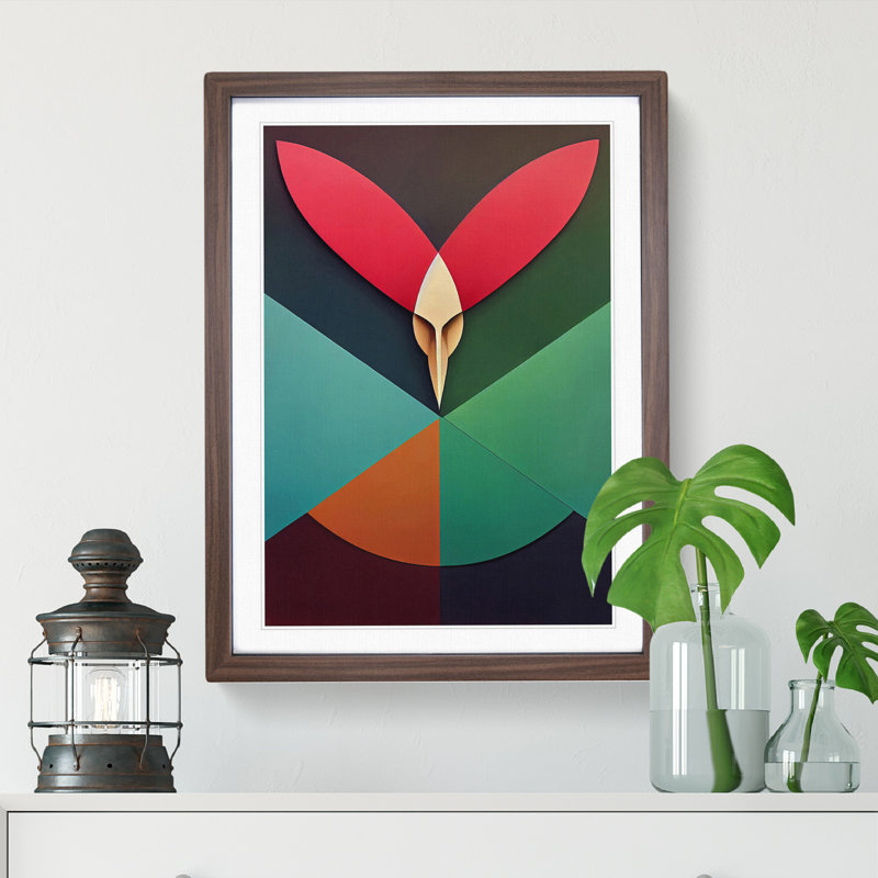 Unbeatable Abstract Art - Wall Art, 48cm H x 36cm W, Walnut Picture Frame, White
