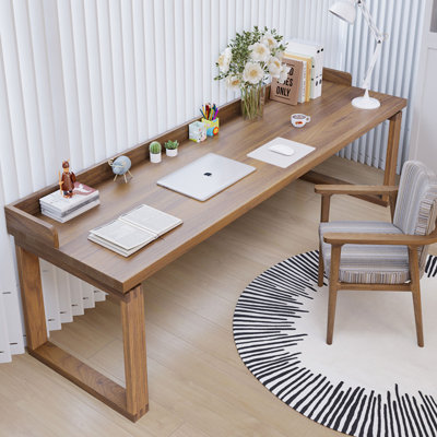 Brown Rectangular Solid Wood desk