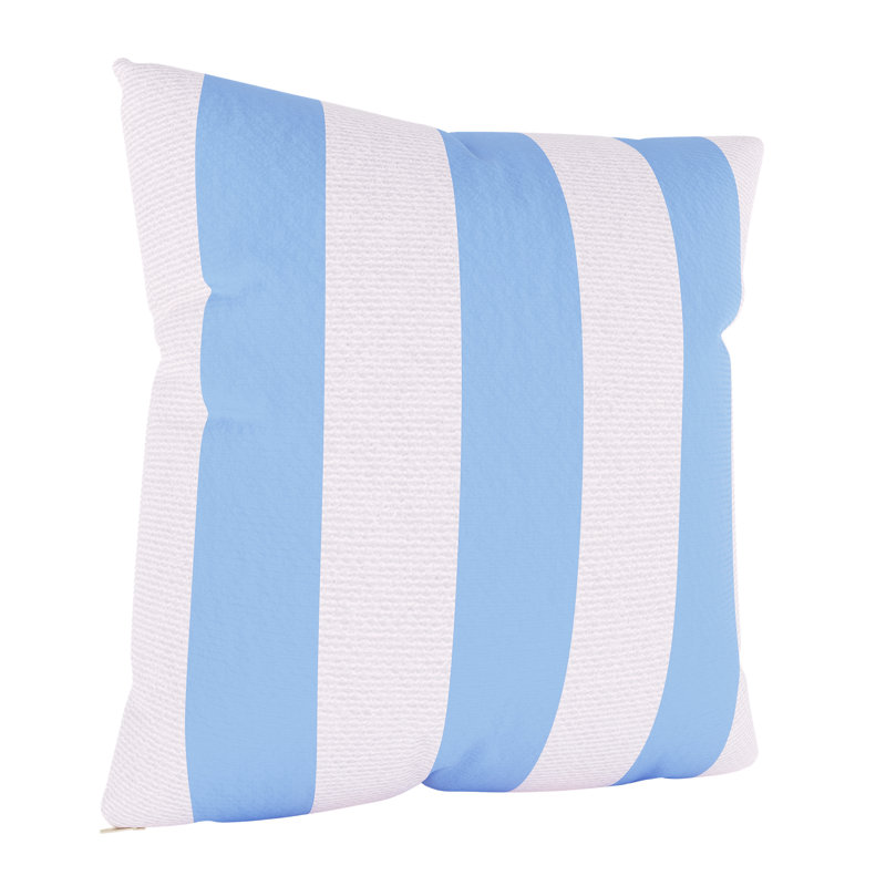 Coussin décoratif intérieur / extérieur Amala Sunbrella®, Sunbrella® à rayures Refuge Ocean